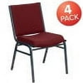 thumbnail image 3 of Flash Furniture 4 Pack HERCULES Series Heavy Duty Burgundy Patterned Fabric Stack Chair, 3 of 14