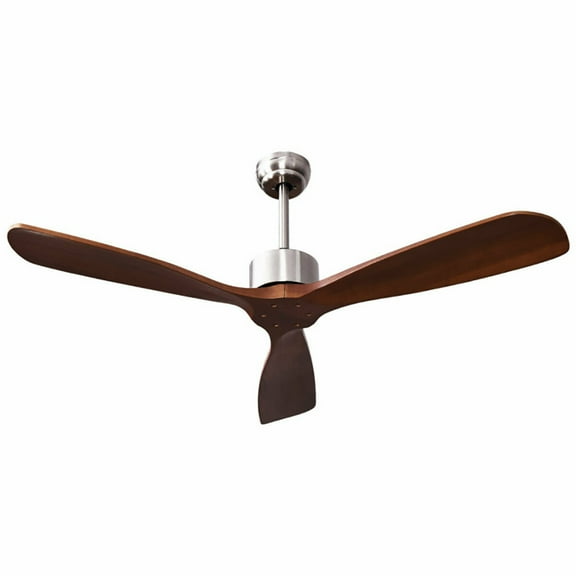 Spaco 52 Inch Modern Brushed Nickel Finish Ceiling Fan with Remote Control,