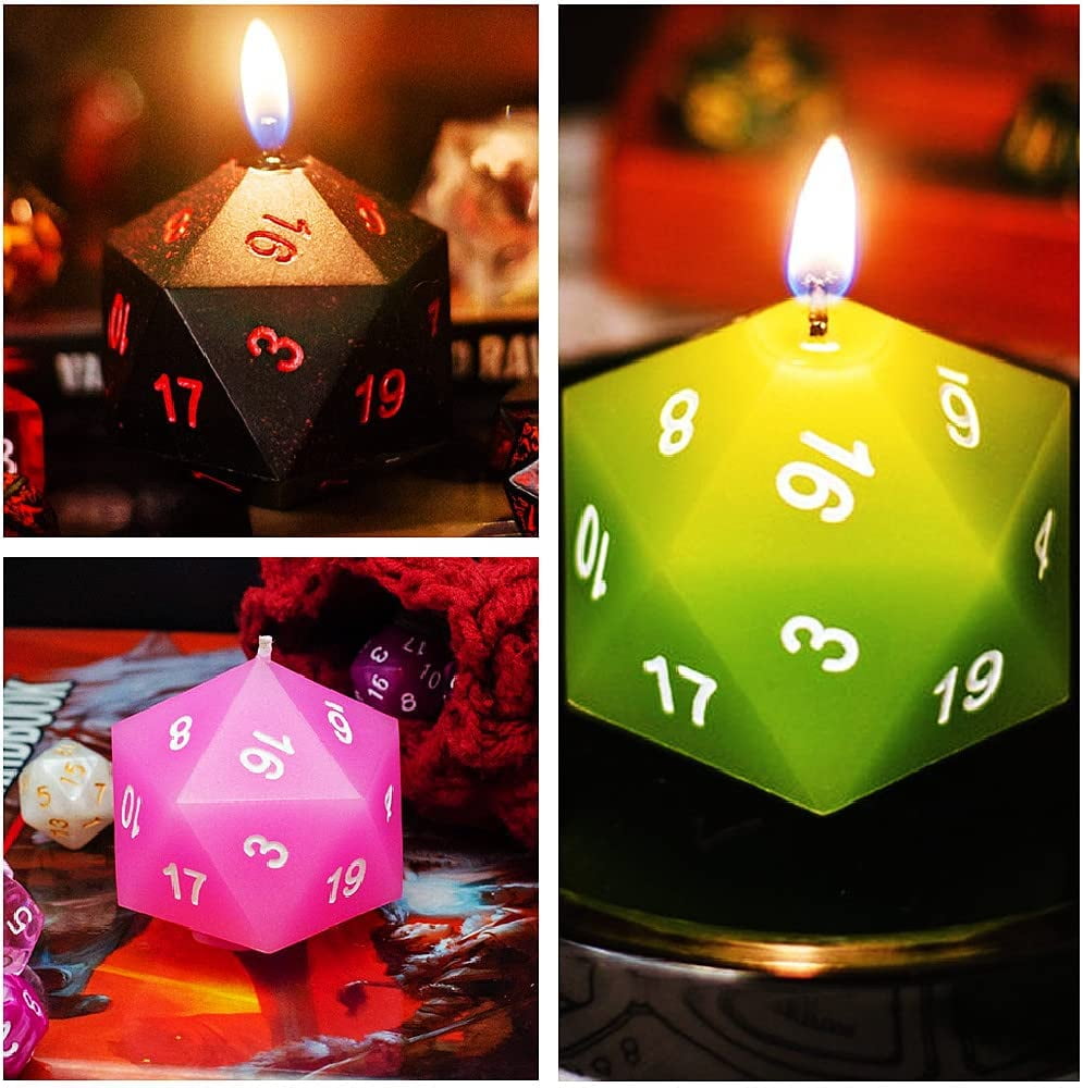 ABCISI Large Silicone Polyhedral Dice Molds, 2 Styles with D20 and D12 Resin Casting Molds for DIY Dice, Jewelry, Candles, Crafts Board RPG Games, White