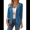 thumbnail image 2 of Cárdigan para Mujer, Cuartos, Color Liso, Informal, Chaqueta Corta, 2025 Azul M, 2 of 10