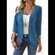 thumbnail image 2 of Cárdigan para Mujer, Cuartos, Color Liso, Informal, Chaqueta Corta, 2025 Azul S, 2 of 10