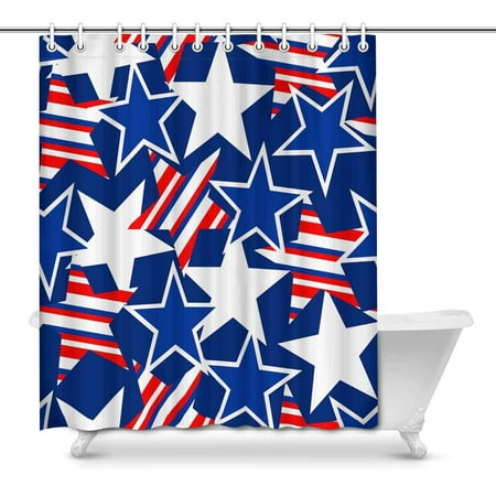 Pop Usa Stars And Stripes House Decor Shower Curtain For Bathroom
