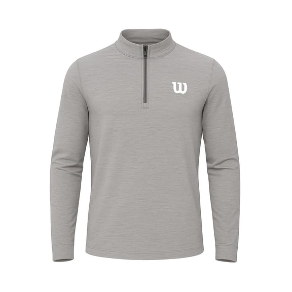 Sudadera Deportiva Wilson para Hombre Cierre al Pecho Color Gris Claro Talla CH