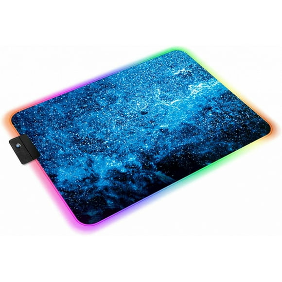 RGB Oyun Mouse Pad Mat, 14 Aydınlatma Modu USB Parlayan Led Fare Altlığı Kaymaz Kauçuk Tabanlı, Kalın RGB Mouse Pad Yumuşak Bilgisayar Klavyesi Fare Altlığı MacBook, PC, Dizüstü Bilgisayar, Çalışma Ma