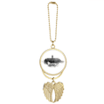 thumbnail image 1 of Warsaw Poland Landmark Ink City Car Keychain Angel Wing Pendant, 1 of 4