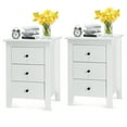 thumbnail image 1 of Costway 2 Pcs Table de Chevet Moderne avec Tiroirs pour Chambre à Coucher Blanc, 1 of 10