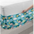 thumbnail image 2 of Clouds Bed Skirt, Meteorology Themed Graphic Design Clouds and Suns on a Background with Thin Stripes, Elastic Bedskirt Dust Ruffle Wrap Around for Bedding Decor, 4 Sizes, Multicolor, by Ambesonne, 2 of 2