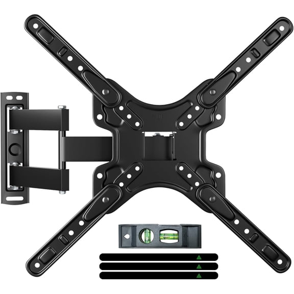 Full Motion TV Wall Mount for 13–60 Inch Flat & Curved TVs up to 77 lbs, Articulating Arm with Swivel & Tilt, Single Stud Centered Design, TV Bracket Wall Mount Max VESA 400x400mm