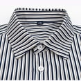 thumbnail image 5 of JUUYY Mens Oversized Shirts Long Sleeve Button Down Lapel Stripe Shirt Tops with Pocket Casual Loose Shirt Dark Blue M, 5 of 7