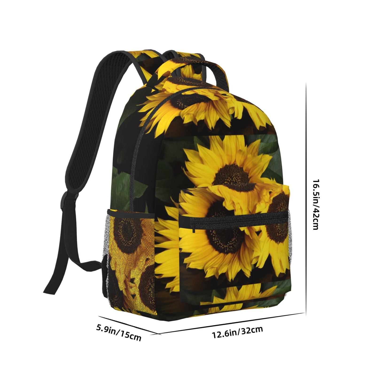 Rateoe Japanese Were Blossoming Pattern Durable Student Backpack Laptop Bag- Ergonomic Design, Waterproof Twill Fabric - Ideal for School, Travel, and Outdoor Activities
