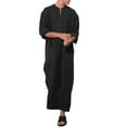 thumbnail image 1 of Robe Décontractée à Manches Longues pour Hommes Musulmans Arabes - Mélange de Coton, Couleur Unie Coupe Ample Robe Musulmane, 1 of 6
