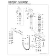 thumbnail image 3 of Kingston Brass KB701SP Single-Handle 1-or-3 Hole Deck Mount Pull-Out Sprayer Kitchen Faucet in Polished Chrome, 3 of 4