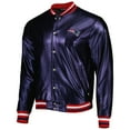 thumbnail image 2 of Men's The Wild Collective Navy New England Patriots Metallic Bomber Full-Snap Jacket, 2 of 4