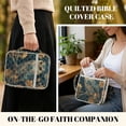 thumbnail image 2 of FOR U DESIGNS Owl Gold Flower Print Bible Cover Case Quilted Bible Carrier Tote Bag Lightweight Protective Church Organizer Holder Bag Christian Bible Accessories Gifts, 2 of 7