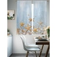 thumbnail image 4 of Starfish Summer Beach Sheer Curtains 72 Inch Length 2 Panels for Living Room, Coastal Ocean Wooden Sea Shell Voile Kitchen Curtain Set, Luxury Privacy Drapes Window Treatment for Bedroom, 4 of 7