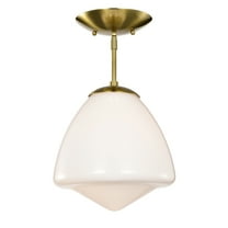 Zylo 11 in. 1-Light Indoor Brass Finish Semi-Flush Mount Ceiling Light