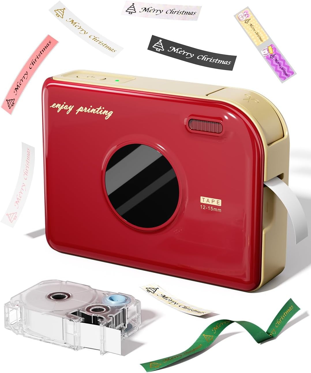 A30 Christmas Label Laker Machine, Mini Bluetooth Portabel Color Text Label Printer, Smart Thermal Transfer Printing Sticker Printer for Gift Craft Holiday Decor, Cloth Name Tags, in/Outdoor
