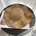 thumbnail image 3 of AirLoni Sun Hat For Women Woven Hats UV Summer Vacation Rustic Style Foldable Packable Beach Hat Outdoor Wide Brim Khaki,One Size, 3 of 3