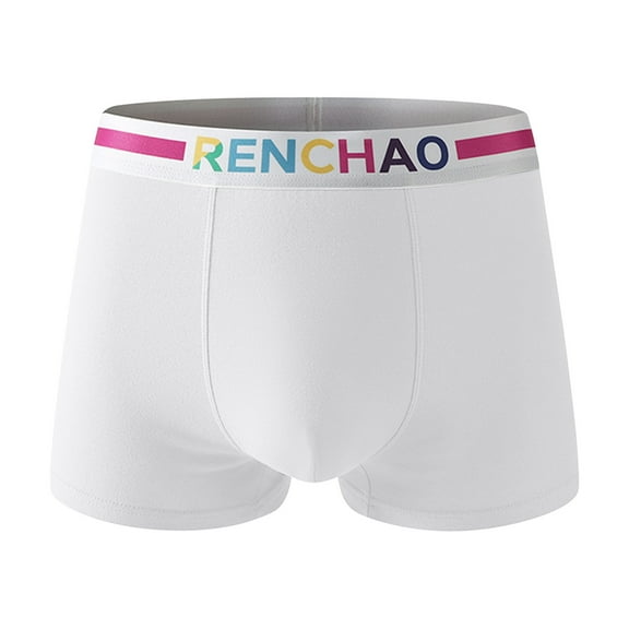 USNSM Mens Boxers Underwear, Cotton Comfortable Breathable Low-Waist Home Boxer Brief for Men White M