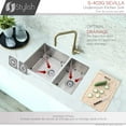 thumbnail image 3 of Stylish Undermount 28" Stainless steel double bowl 60/40 kitchen sink with Grids & Strainers S-403G, 3 of 11