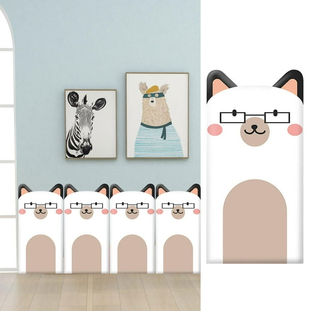 Relleno de pared para habitación infantil, almohadilla anticolisión, calcomanías, pegatinas de dibujos animados 3D para niños, panel para sala de jueg Patrón de perro