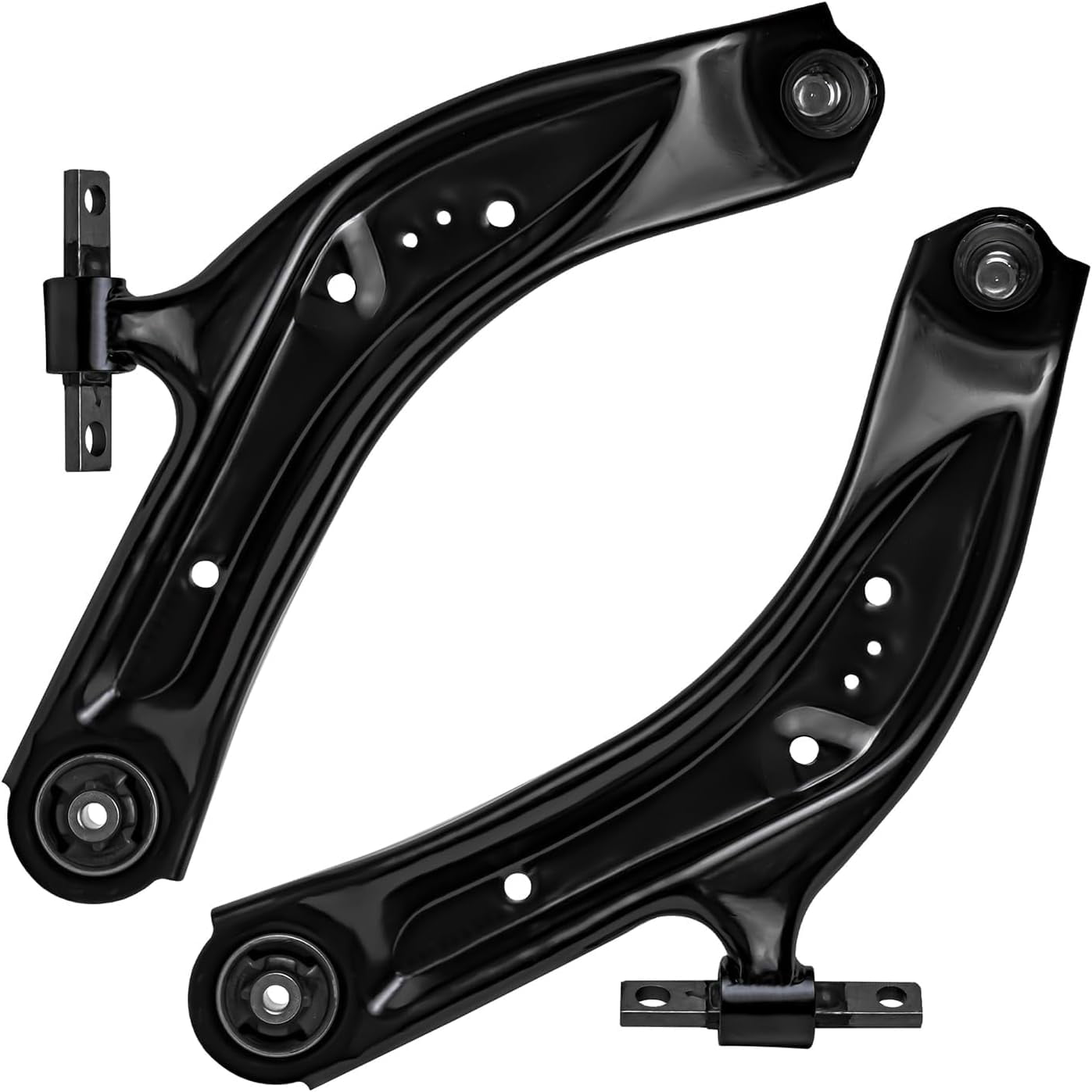 Detroit Axle - 8pc Front End Suspension Kit for 2014-2019 Nissan Rogue Sport Qashqai, 2 Lower Control Arms with Ball Joint 4 Inner Outer Tie Rods 2 Boots 2015 2016 2017 2018 Replacement