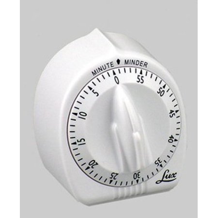Lux 60 Minute Timer - Lux Minute Minder Timer Mechanical White With Black Markings 60 Min, Timer provides a single ring when the specified time has ended By Browne Foodservice