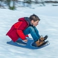 thumbnail image 2 of Outdoor Snow Sleigh Ice Sled Toy, Two Rider, Solid Hard Plastic with Pull Rope for Kids over 5 Years, Blue, 2 of 8