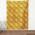 thumbnail image 3 of Ambesonne Hawaii Fabric by the Yard Upholstery, Orange Tones Spring Blossom, 2 Yards, Marigold Army Green, 3 of 4