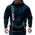 thumbnail image 2 of DUMUIELD Men Hoodies American Flag Zip Up Sherpa Lined Sweatshirts Lightweight Warm Fleece Winter Jacket Casual Coat Navy,XXXXL, 2 of 4
