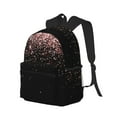 thumbnail image 2 of Daiia Rose Gold Glitter1 School Backpack for Men Women, Unisex Large Waterproof Bookbag Schoolbag Casual Daypack for High School/College/Teens/Travel/Work Black, 2 of 8