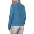 thumbnail image 3 of Suéter de punto de cuello redondo tejido de manga larga INSPIRE CHIC para mujer, color gris azul, talla XL, 3 of 6