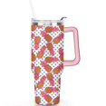 thumbnail image 2 of 40oz Tropical Pineapple Pattern Stainless Steel Flip Straw Tumbler Spill Proof Travel Cup Double Wall Vacuum Insulated Coffee Mug with Top Handle, 2 of 6
