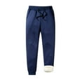 thumbnail image 2 of Mens Sherpa Fleece Jogger Pants Warm Winter Lined Sweatpants, Casual Athletic Pants with Zipper Pockets, 2 of 4
