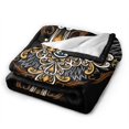 thumbnail image 2 of DouZhe Ultra-Soft Micro Fleece Lightweight Flannel Bed Blanket, Vintage Gothic Cross Ornament Print Cozy Warm Throw Blankets, 60"x50", 2 of 7