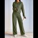 thumbnail image 5 of Conjuntos de Salón para Mujer, Pijamas de 2 Piezas A Juego, Moda de Otoño, Conjuntos de Punto Acanalado, Chándales Casuales de Larga Verde S, 5 of 8