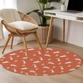 thumbnail image 4 of Round Area Rugs Collection 3 Ft, Burnt Orange Spring Easter Non-Slip Residential Carpet, Cute Bunny Botanical Indoor Crawling Mats Doormat Runner Rugs Play Mat for Bedroom, 4 of 8