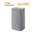 thumbnail image 2 of 100L Laundry Basket With Lid, Clothes Hampers for Bamboo Handles and A Removable Bag, 2 of 8