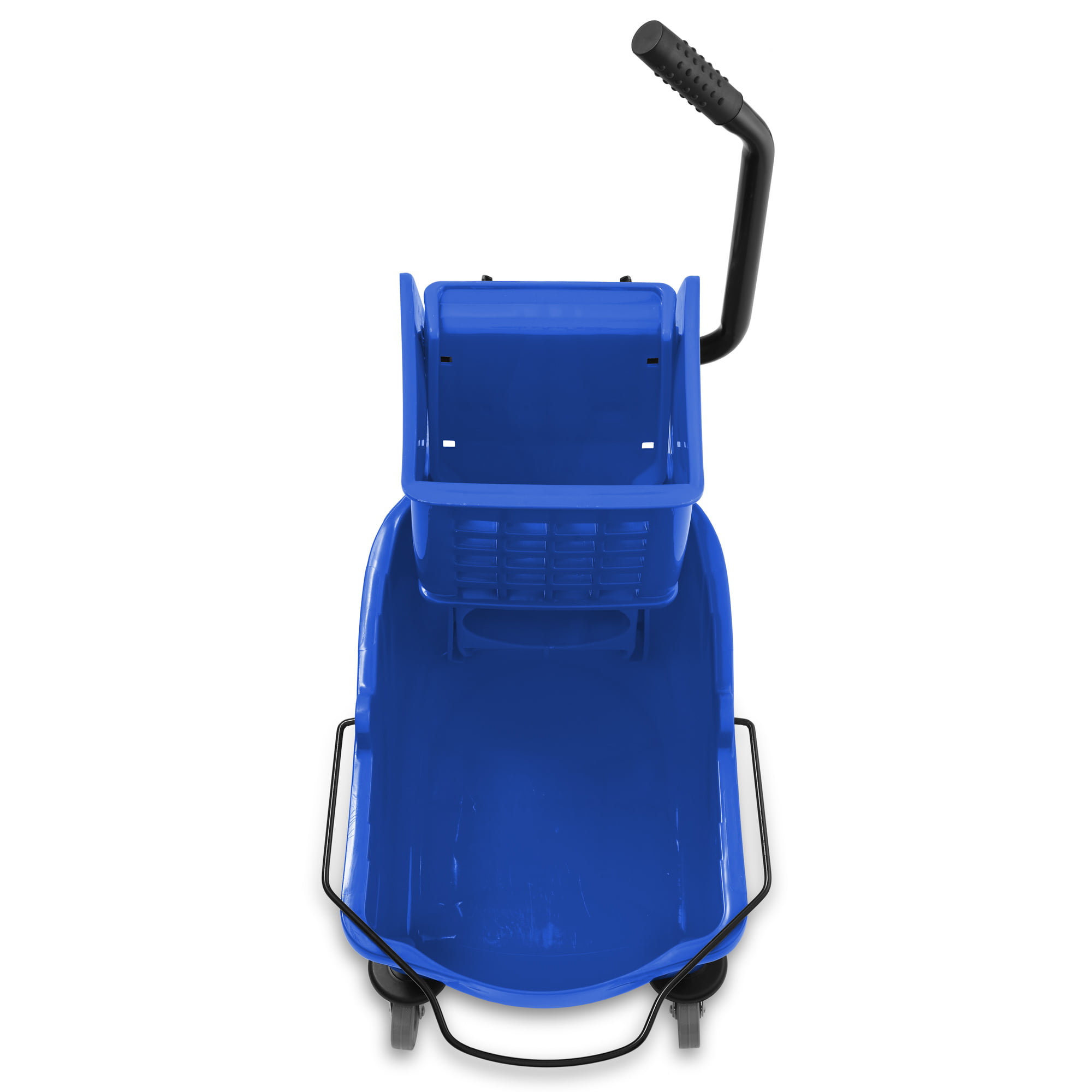 Dryser Commercial Janitorial Cleaning Cart On Wheels With Shelves And Vinyl  Bag & Commercial Mop Bucket With Side Press Wringer, 26 Qt. Blue : Target