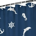 thumbnail image 4 of Nautical Shower Curtain for Bathroom, Anchor, Boat, Lighthouse and Ocean Waves Print, Coastal Marine Seaside Theme with Map, Compass, Coral and Sailing Design, Waterproof 72x84, 4 of 5