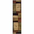 thumbnail image 1 of homeroots home decor 387931 2’ x 8’ Beige and Brown Floral Block Pattern Runner Rug, 1 of 1