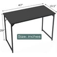 thumbnail image 2 of YEXJ Computer Desk 47 Inch, Home Office Desk Writing Study Table Modern Simple Style PC Desk with Black Metal Frame-47 Inch-Black, 2 of 15