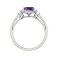 thumbnail image 3 of V3 Jewelry® 925 with Natural Amethyst and White Topaz Halo Ring, 3 of 5