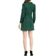 thumbnail image 2 of INSPIRE CHIC Women's Polka Dots Notched Lapel V Neck Button Up Shirt Dress M Green, 2 of 7