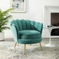 thumbnail image 6 of Modway Admire Scalloped Edge Performance Velvet Accent Armchair in Teal, 6 of 6