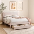 thumbnail image 7 of Daisy Full Bed w Drawer-Light Pink Corduroy Upholstery-Foam Headboard, 7 of 7