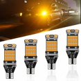 thumbnail image 1 of 4-pack amber/yellow led bulbs for turn signal lights 12v-24v extremely bright, 1 of 4