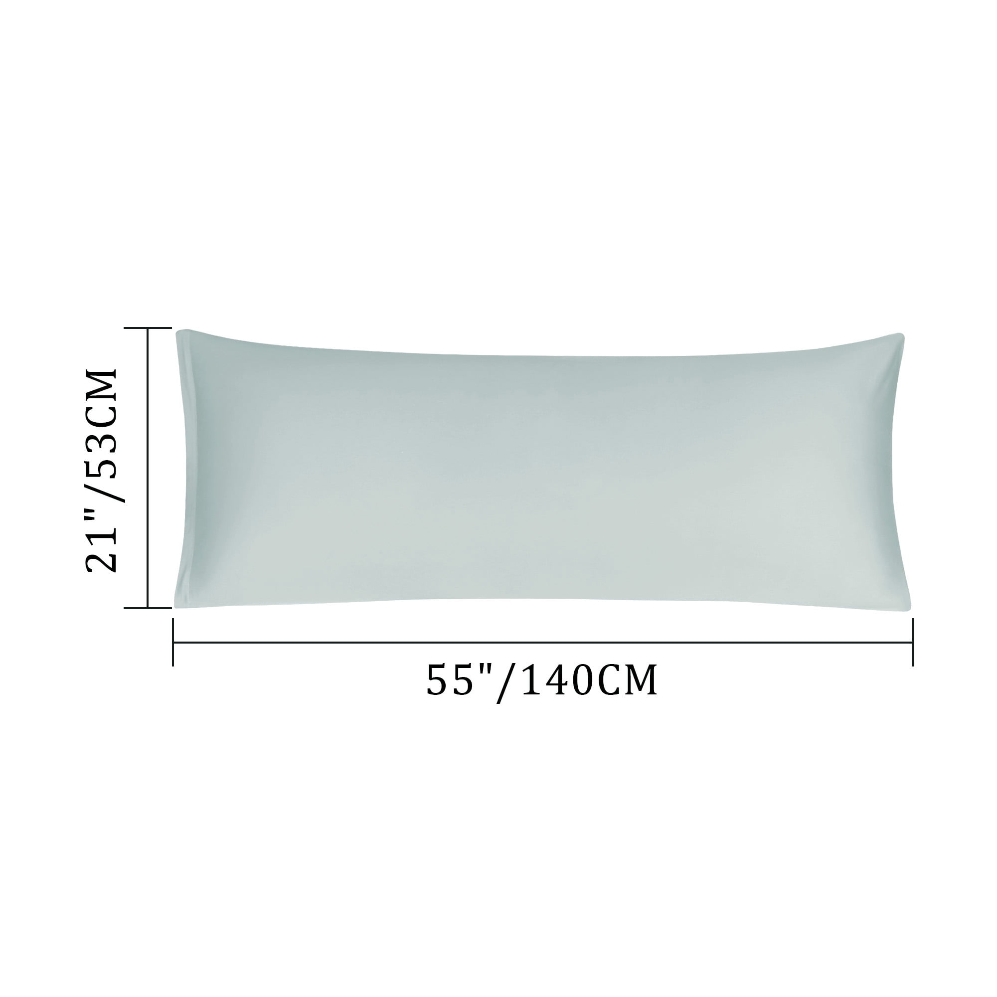 Unique Bargains Egyptian Cotton Zipper Long Body Pillow Cover Silver Gray 21" x 55"