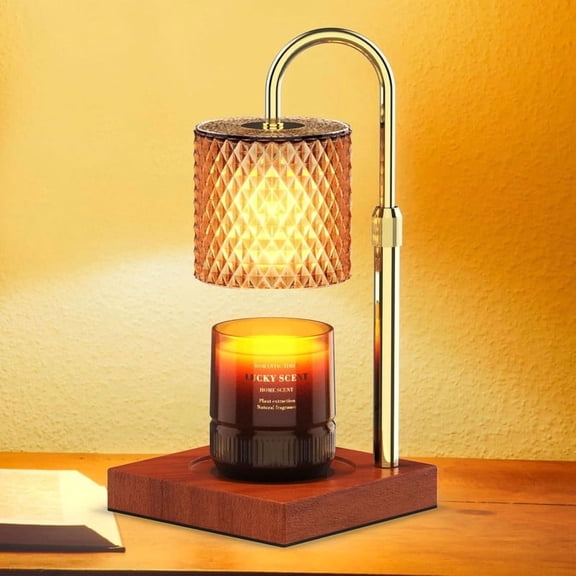 LiMoTech Candle Warmer Lamp with Timer Dimmer Adjustable Height for New Home Decor, Birthday Gifts for Women,Candle Warmer for Women Mom Mother's Day Gfit, Heater Lamp for Scented Wax, Amber Glass
