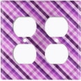 thumbnail image 3 of Metal Light Switch Plate Outlet Cover Vintage Purple Plaid Wallpaper WAL037, 3 of 13